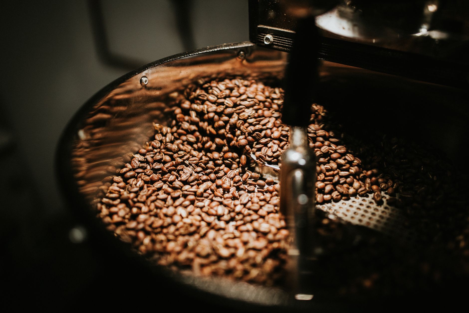 焙煎されたコーヒー豆のクローズアップ